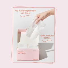 White Rabbit Naked Cotton Classic pad removing eye makeup without fibers