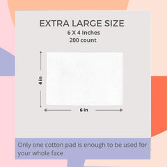 White Rabbit Naked Cotton Textured pads 200-count pack highlighting bulk-value for routine care.