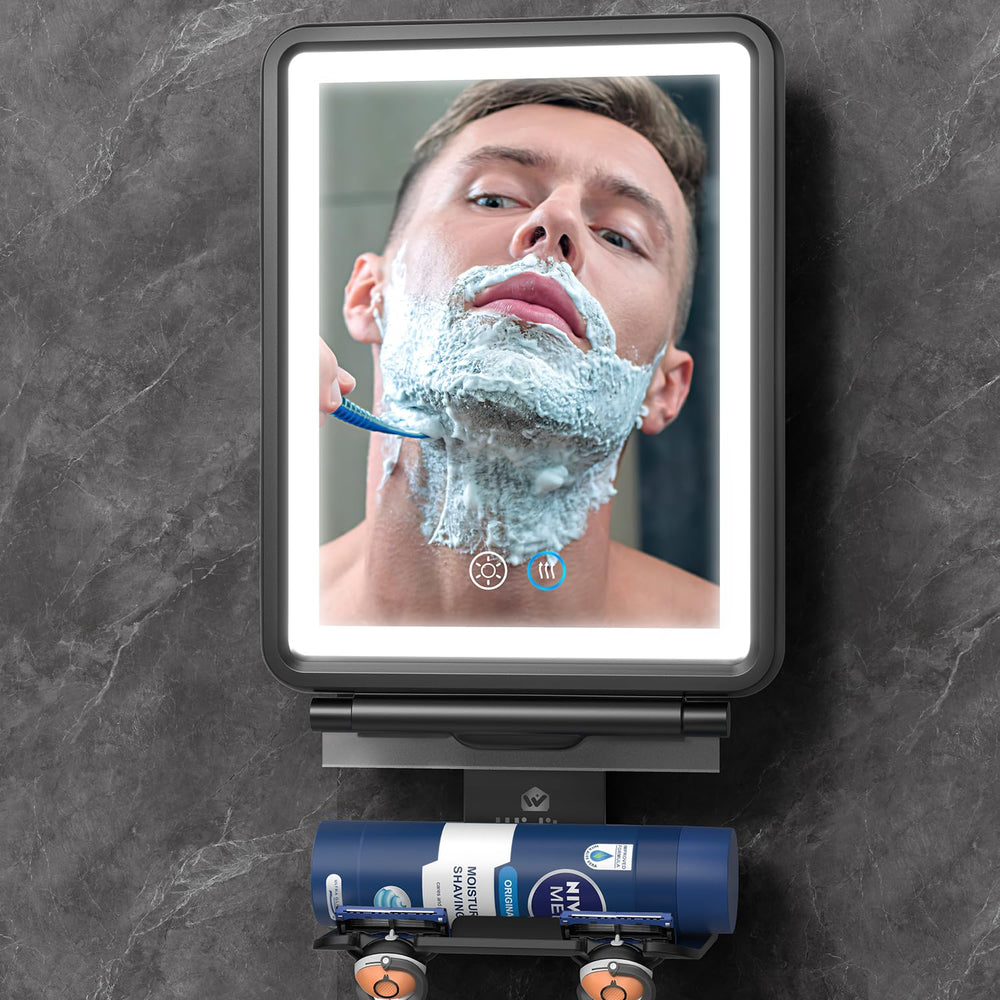 Widitn heated mirror front view offers fog-free shaving in the shower