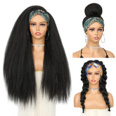 WIGNEE 26-inch kinky straight headband wig modeled for a natural look