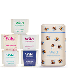 Wild The Full Monty bee case with refillable deodorant for stylish, sustainable daily freshness.