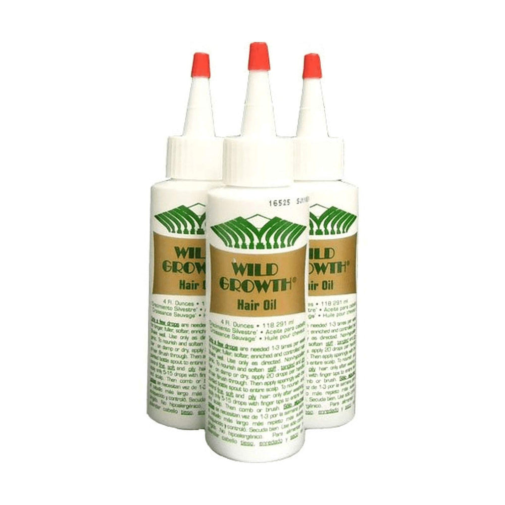 Wild Growth Hair Oil pack of three 4oz bottles for conditioning and detangling