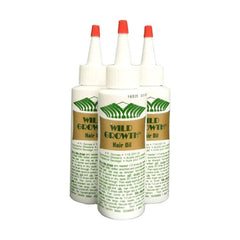 Wild Growth Hair Oil pack of three 4oz bottles for conditioning and detangling