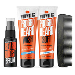 Wild Willies beard care kit shampoo bottle nourishes and hydrates during wash