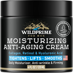 WildPRIME men's face moisturizer bottle front for daily hydration