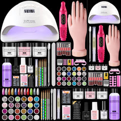 Wilfniee nail kit practice hand with flexible fingers for easy at-home nail art practice.