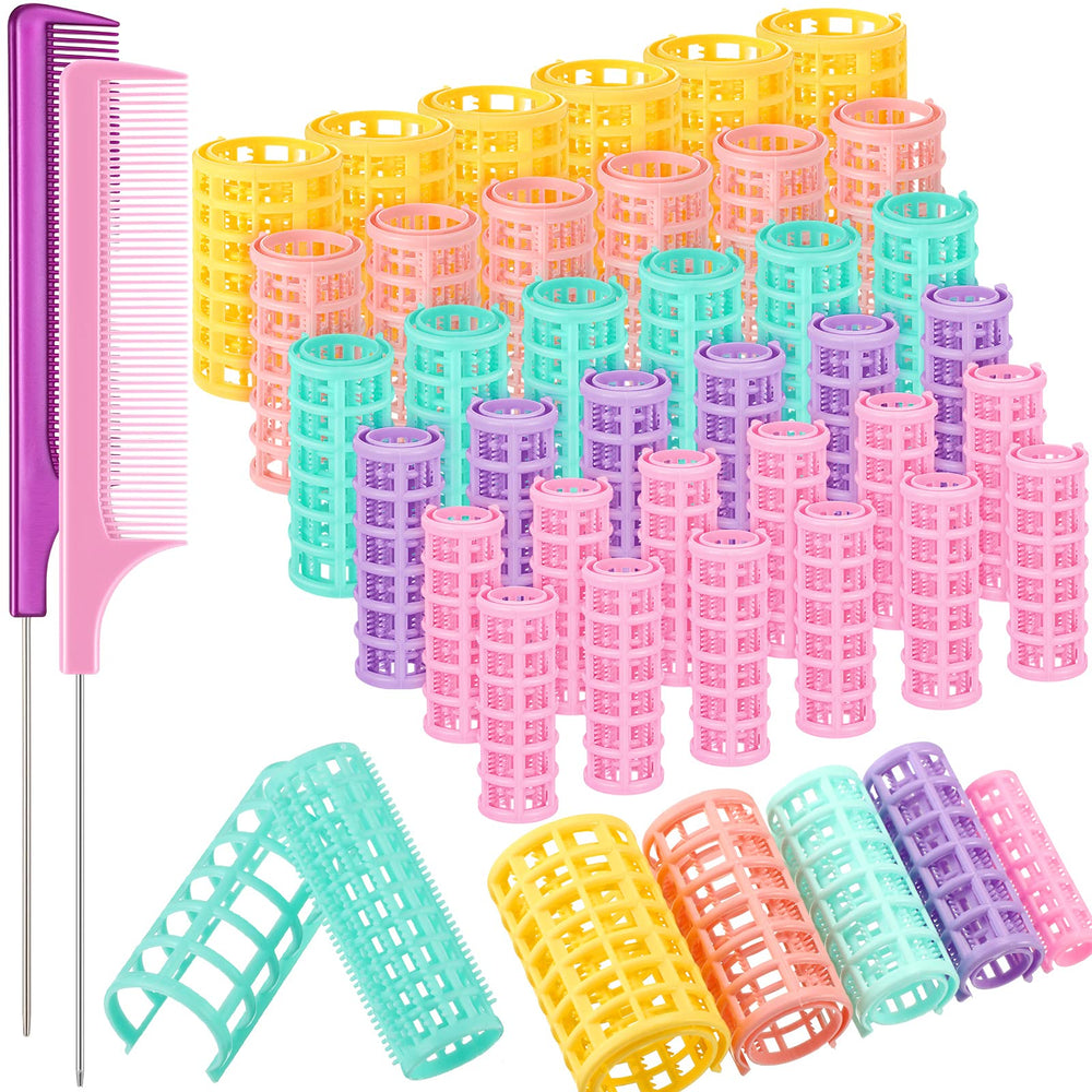 WILLBOND 36-piece plastic hair rollers in bright colors for versatile home curling