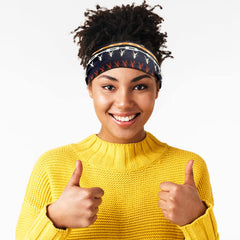 WILLBOND african-patterns headbands close-up highlighting vibrant colors and breathable chiffon fabric.