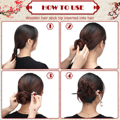 WILLBOND hair sticks with tassel and floral accents elevate vintage Hanfu looks.
