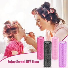 WILLBOND long hair rollers black provide easy grip and secure styling.