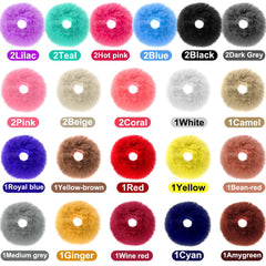 Willbond pom-pom hair tie closeup highlights soft texture and vibrant color variety for daily wear.