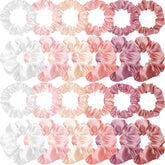 Willbond satin scrunchies in assorted colors for daily wear and easy styling.