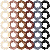 WILLBOND satin silk scrunchies milky white set for gentle, snag-free all-day wear