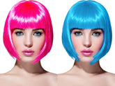 WILLBOND short bob wig pink side view for vibrant cosplay styling