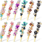 WILLBOND vintage flower hair pin closeup with rhinestones for a sparkling, secure hold.