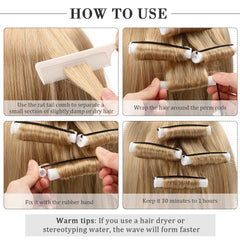 WILLBOND hair being wrapped around rods for heat-free curls
