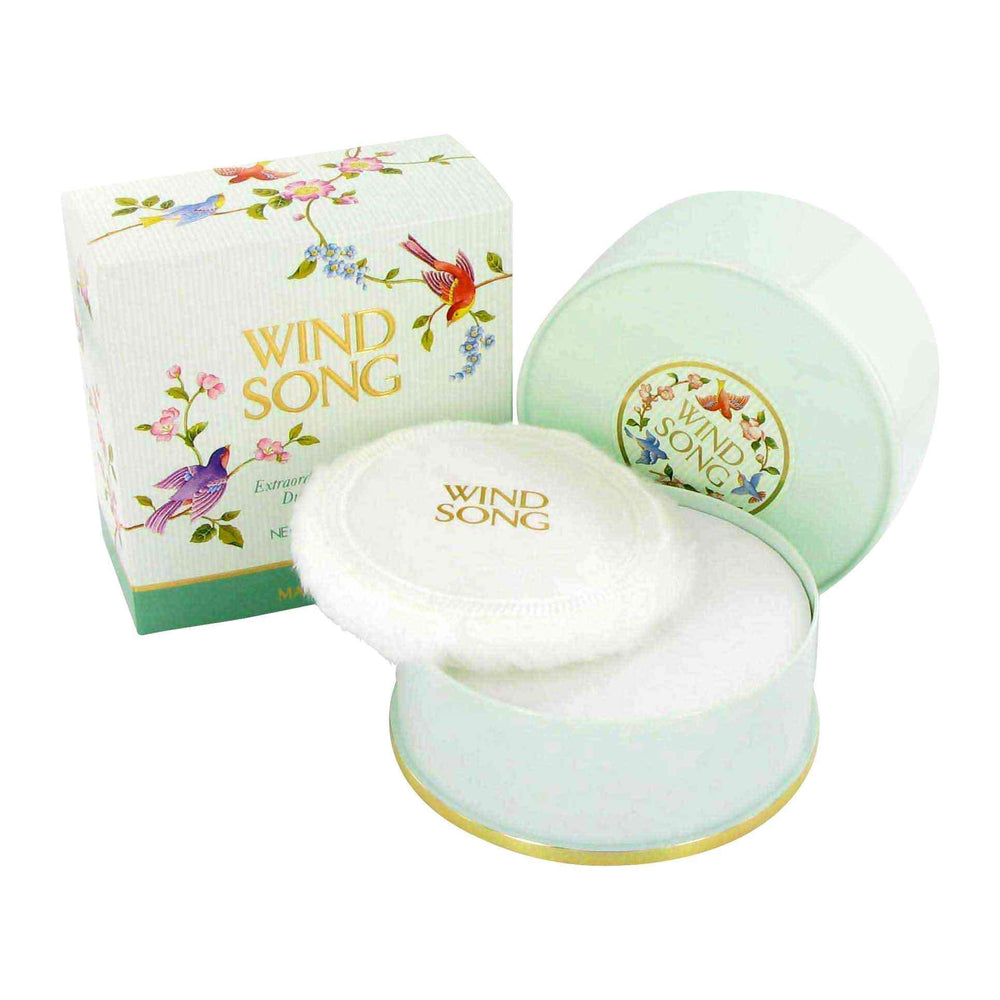 Wind Song by Prince Matchabelli dusting powder for long-lasting fragrance suitable for evening wear.