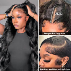 Wingirl body-wave hair density 200 closeup highlights fullness from roots to ends