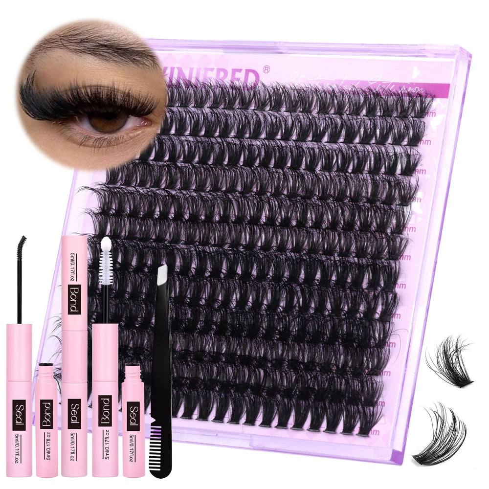Winifred lash extension kit full set showcases all components for at-home DIY lash application.
