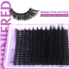 Winifred lashes extension kit 12mm clusters for noticeable evening drama without salon appointment.
