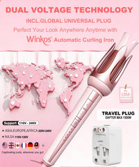 Winkos curling iron dual voltage supports worldwide styling