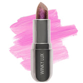 Winky Lux Aurora Glimmer Balm tube closeup with shimmering mauve tint for a soft glow