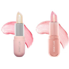 Winky Lux Unicorn Glimmer Balm application shows personalized pink glow.