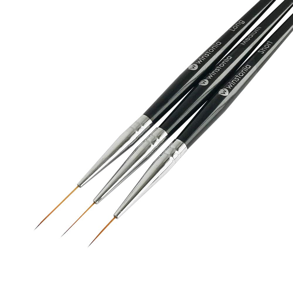Winstonia Striping Brush short length for precise stripes in nail art