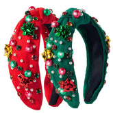 Winthrop Christmas headband red-green knot with festive design for parties