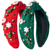 Winthrop Christmas headband with red Santa rhinestones adds festive sparkle for holiday parties