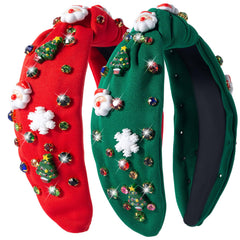 Winthrop Christmas headband with red Santa rhinestones adds festive sparkle for holiday parties