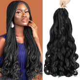 WIPPORYA French Curly Braiding Hair 24in close-up shows pre-stretched fibers for quick installs.