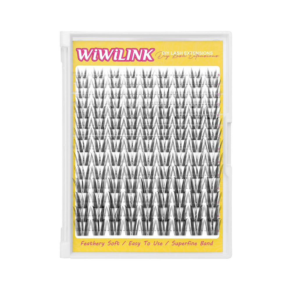 WiWiLINK Wispy Lash Clusters closeup showing fluffy spikes for natural daytime lash look.