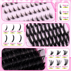 wiwoseo 150d d-curly lash clusters demonstrate enhanced volume and a 3D effect