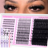 wiwoseo bottom-lash-clusters-kit-closeup shows an invisible band for natural all-day comfort