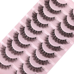 wiwoseo eyelashes clear band natural wispy 16mm cat-eye for everyday natural look