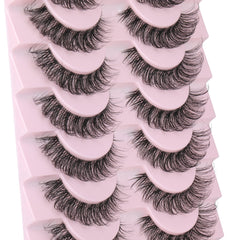wiwoseo eyelash clear band natural wispy 16mm cat-eye near-eye close-up lightweight feel