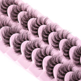 wiwoseo lashes natural look pack closeup shows fluffy, lightweight lashes for everyday enhancement