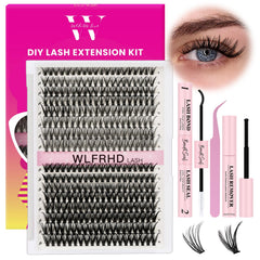 WLFRHD lash clusters kit front view for at-home salon-quality lashes