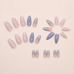 WLGDLH 24-piece fake nails set showing 12 sizes for precise fit
