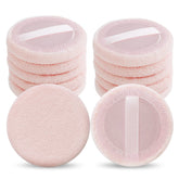 WLLHYF pink cotton powder puff round 12pc for smooth foundation application