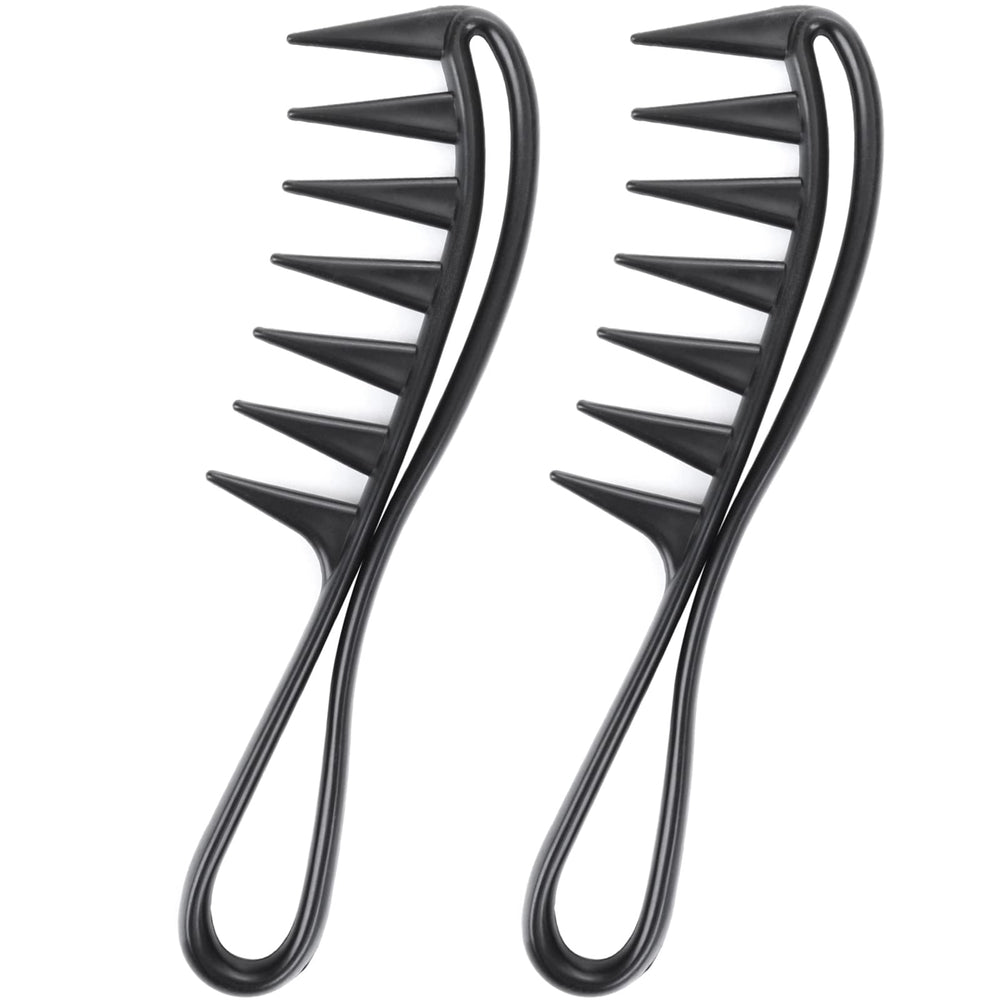 WLLHYF wide-tooth comb shows ergonomic design for easy detangling and comfortable styling.