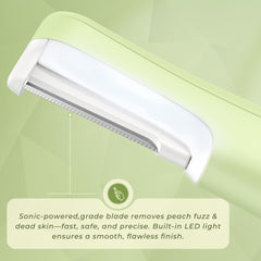 WLU Dermaplane Razor Green with 3 speeds enables customized comfort