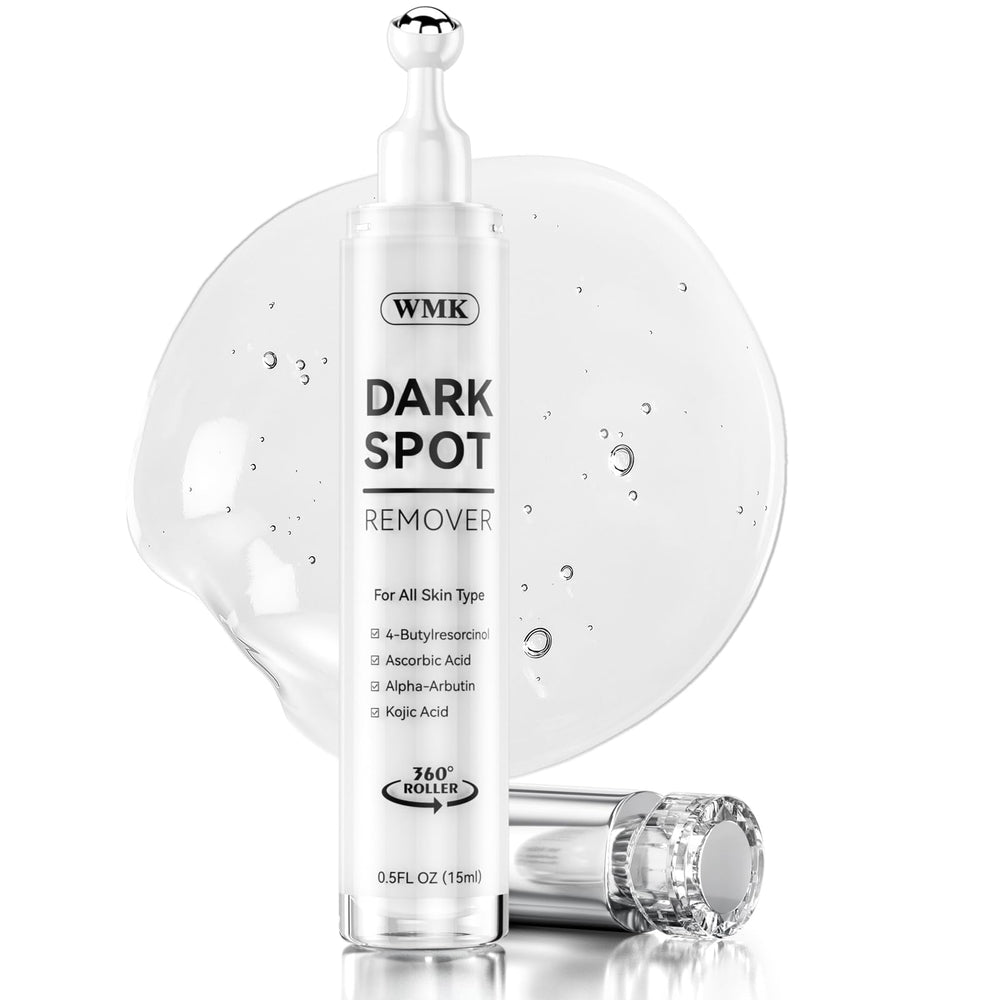 WMK Dark Spot Remover bottle with rollerball for even skin tone and targeted brightening