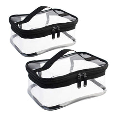 Wobe clear makeup bag large opening top view for easy packing