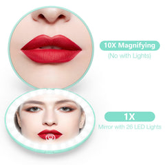 WOBSION 4-inch round mirror side profile showcasing slim portable design for on-the-go grooming.