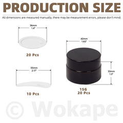 Wokape inner liner pad sits inside an amber glass jar for a secure seal