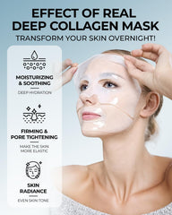 Wokatta bio-collagen mask opened to reveal hydrogel sheet for hydration