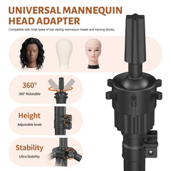 Womnwomn Wig Stand features a sturdy metal base with reinforced joints to reduce wobble.