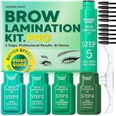 WONDER FAMILY Brow Lamination Kit full set demonstrates at-home styling for defined, groomed brows
